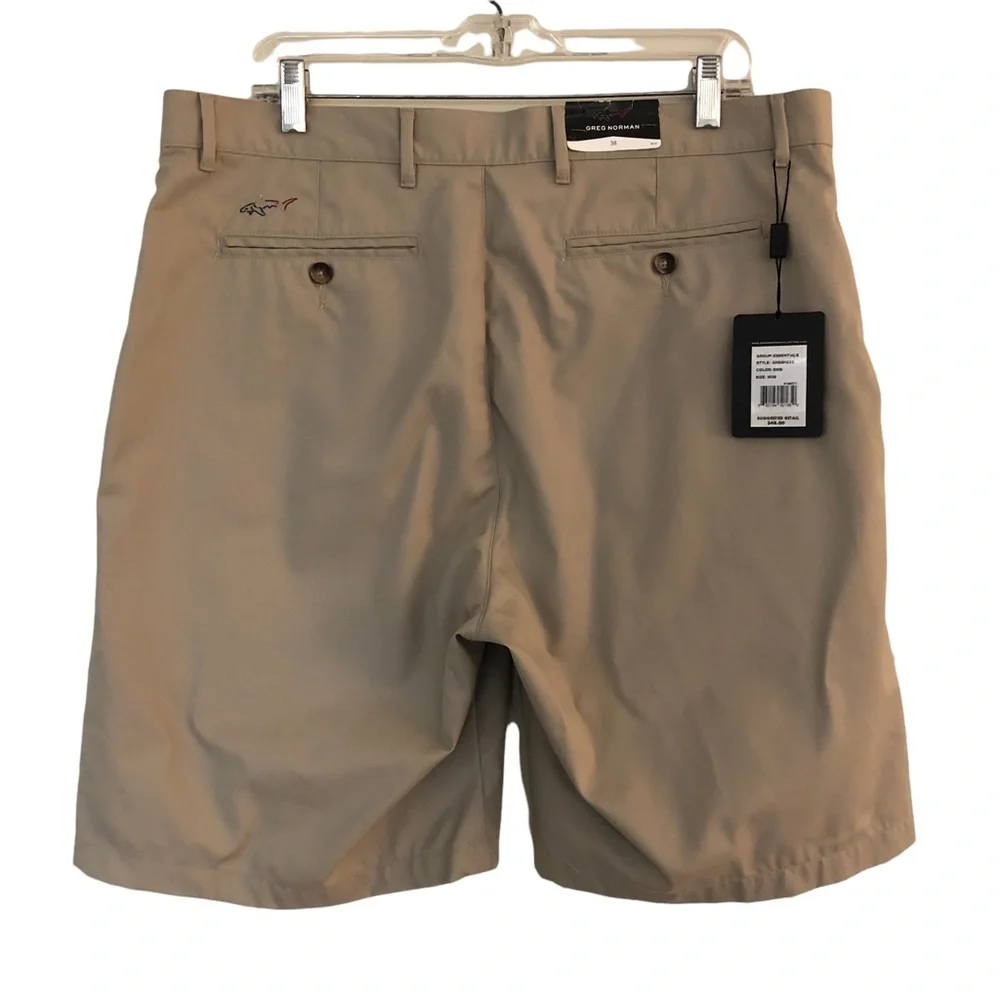Greg Norman shorts men’s size 38 beige Flat Front retail price $48 NEW WITH TAGS - Picture 3 of 9